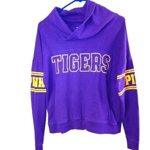 LSU TIGERS PINK Victoria's Secret Cowl Long Sleeve Shirt Size XS